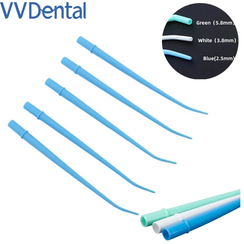 

VVDental 25Pcs/Bag Dentistry Suction Tube Odontologia Plastic Curved Tips Surgical Aspirator Dental Saliva Ejector Tips Dentistr