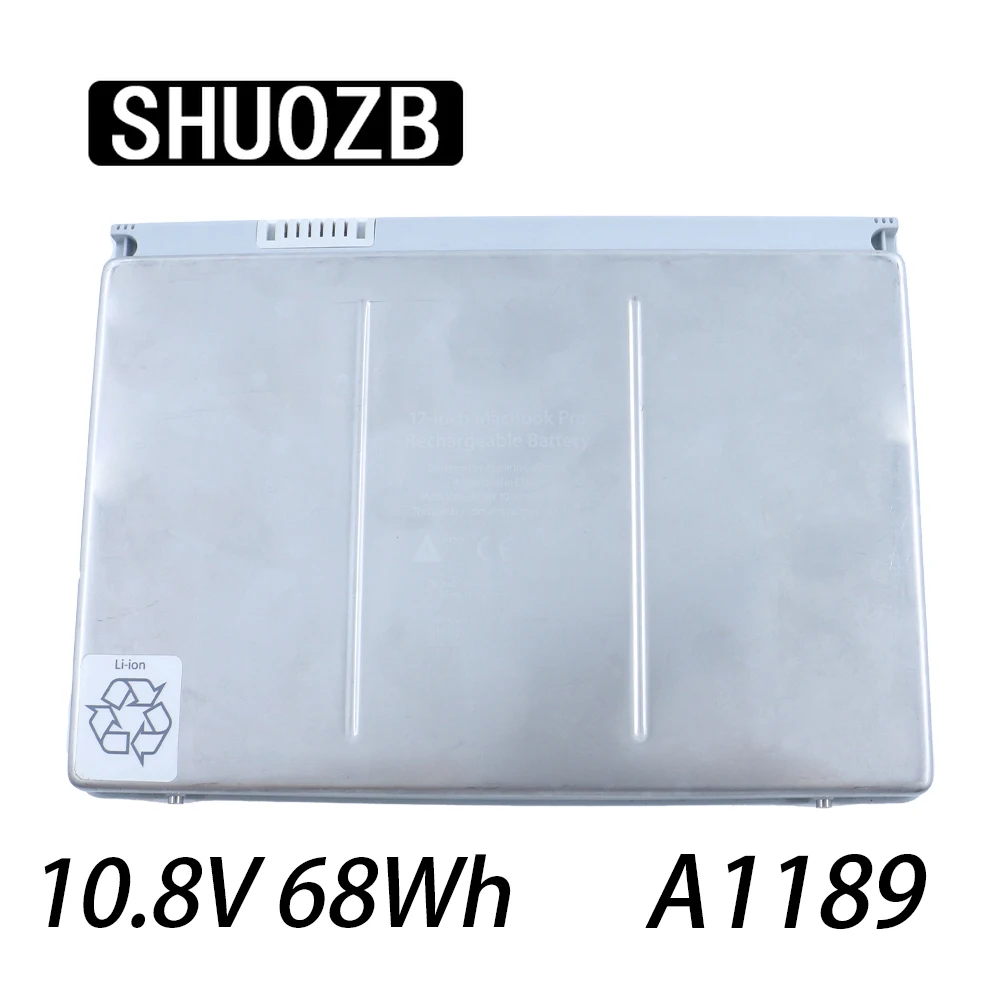 Shuozb 10.8v 68wh A1189 Bateria do Portátil para Apple Macbook Pro 17 Ma611b Ma092 Ma458 Ma611 Ma897j a Mb166 A1151 A1212 A1229 A1261