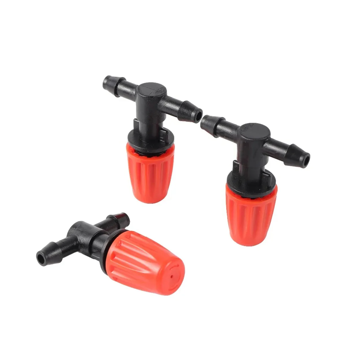 Adjustable Mist Nozzles With 4/7mm Hose Black Tee Joint Garden Irrigation Sprinklers Cooling Humidification Atomization Nozzles 4