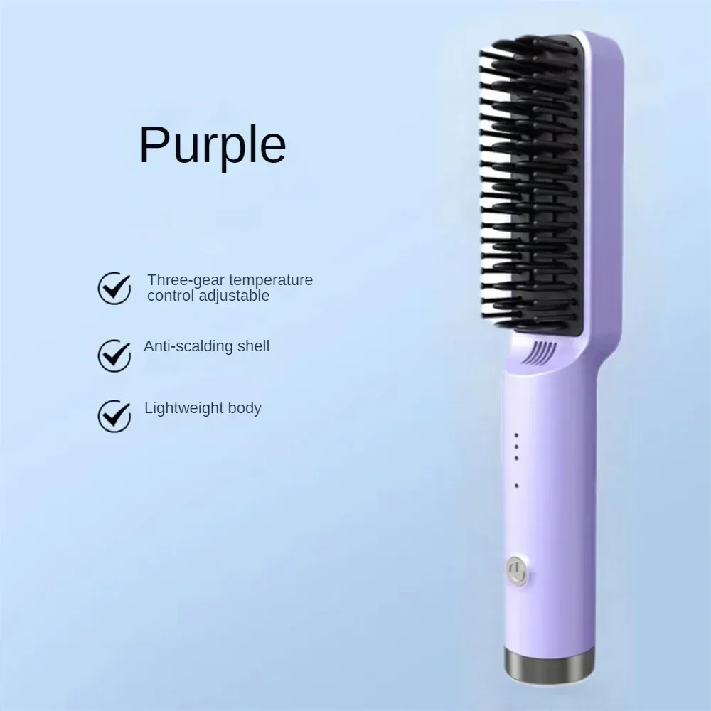 Electric Hair Straightener Comb Brush Curling Iron