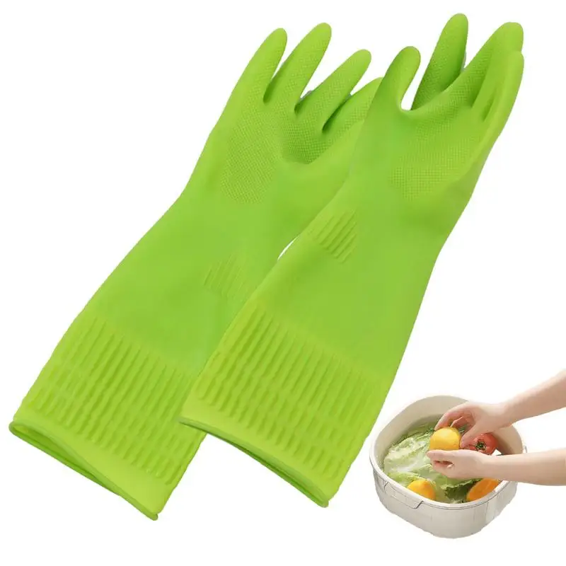 

Cleaning Gloves Dishwashing Kitchen Home Cleaning Gloves Waterproof 1Pair Reusable Gloves Latex Thicken Household Cleaning Glove