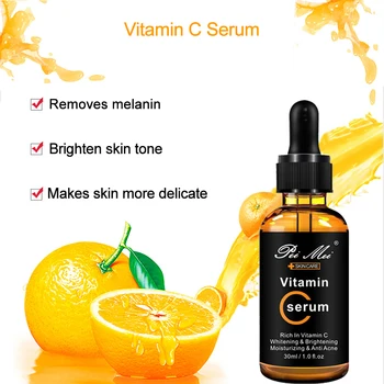 Skincare Products Vitamin C Facial Serum Brighten Skin Lighten Spots Hyaluronic Acid Face Essence Skin