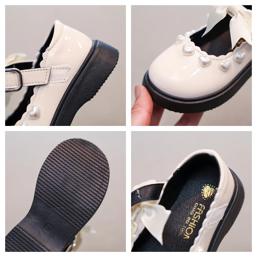 Leather Kids Shoes for Girls Soft Sole Classic Flats