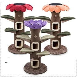 New Big Cat Climbing Frame Toy SUNFLOWER Cat Tree Cat Castle House Furniture