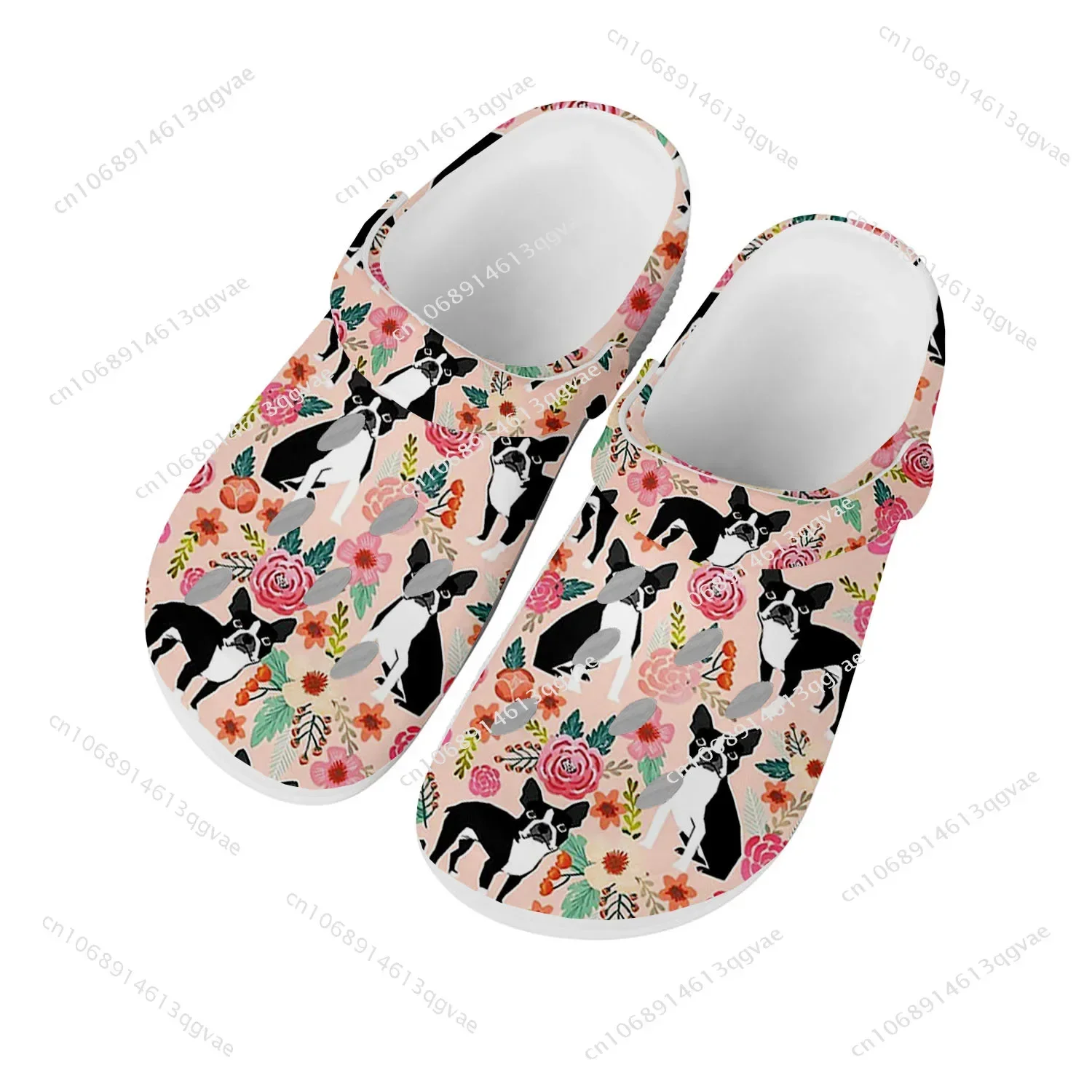 

Boston Terrier Prints Home Clogs Custom Water Shoes Mens Womens Teenager Sandals Garden Clog Breathable Beach Hole Slippers