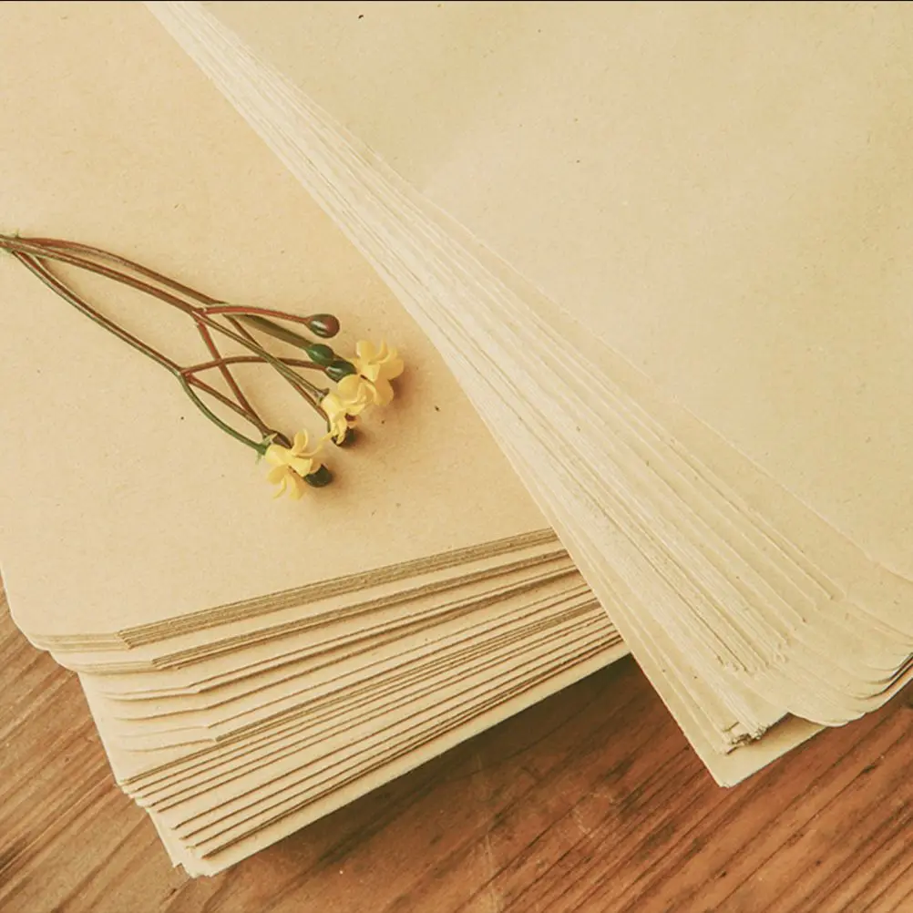 100Pcs Yellow Paper Envelope Envelopes Retro Envelopes Storage Postcard Classic Letter