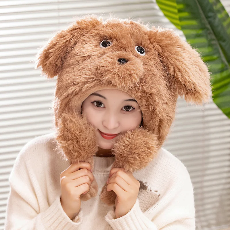 55cm Funny Dog with Ears Moving Plush Toy Stuffed Soft Puppy Hat Doll Cute Birthday Gift