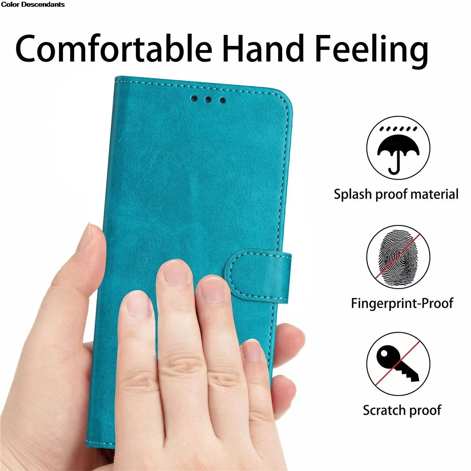 Soft TPU Leather Wallet Flip Phone Case with Card Slot