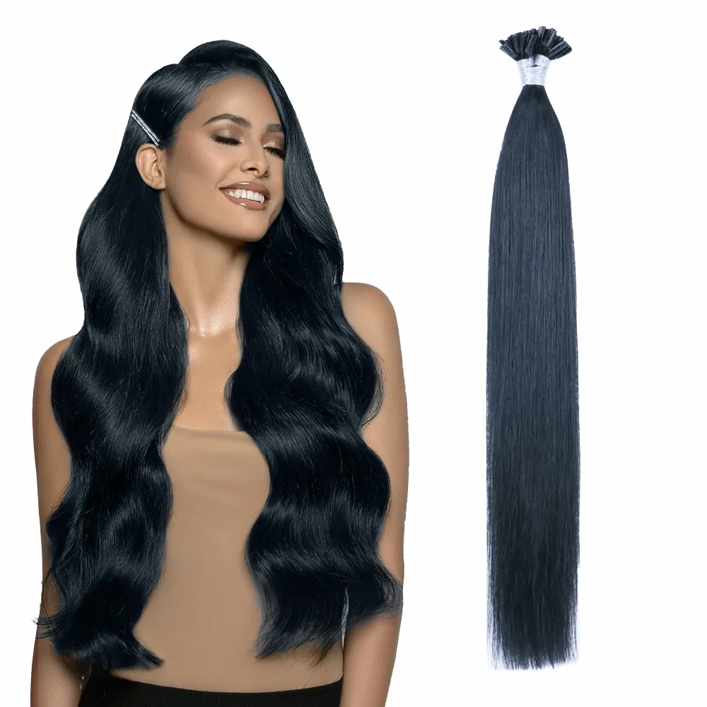 European And American Human Hair Wigs #1U-TIP Realistic Hair Extensions Nail Wigs For White Women Extension