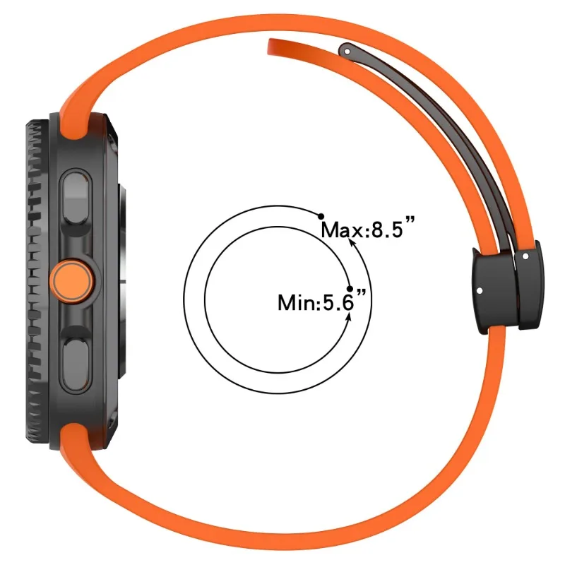 Sport Silicone Strap with Magnetic Buckle - Comfortable Bracelet for Smartwatches