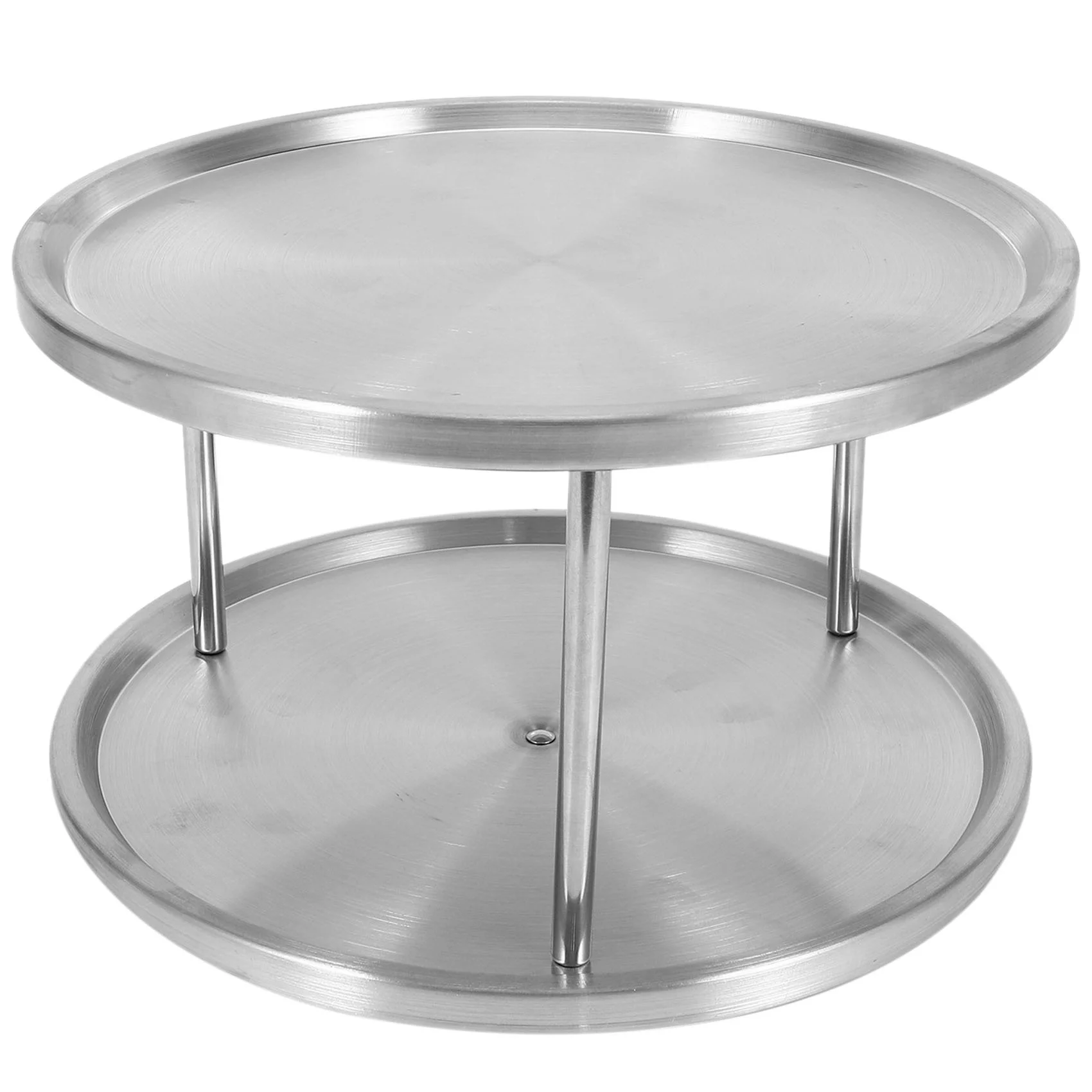 

Spice Rack Stainless Steel Organizer Tray 360 Degree Turntable Rotating 2 Stand For Dining Table Kitchen Counters Cabinets