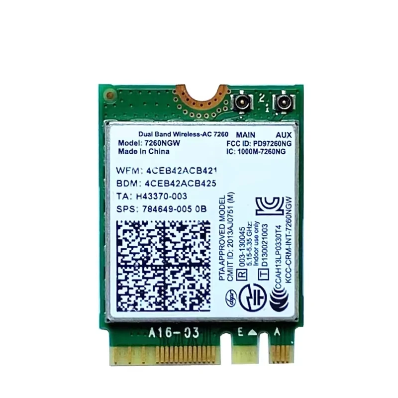 7260AC Bluetooth 4.0 WiFi Wireless Network Card NGFF M.2 Wifi Dongle 802.11AC Dual Band 2.4G 5G For Laptop 7260 7260NGW