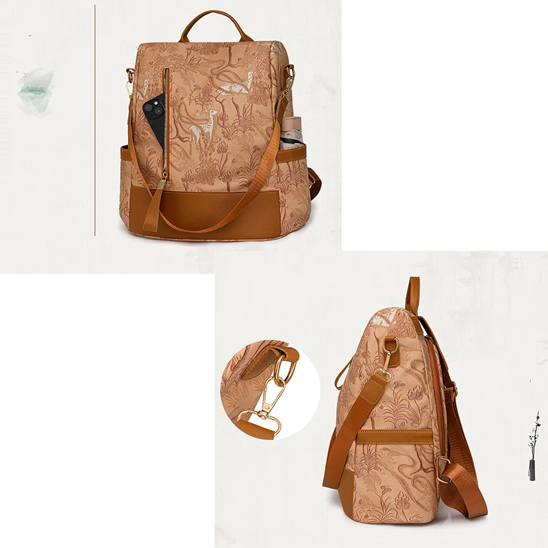Zaino antifurto in pelle PU da donna 2025, borsa a tracolla da