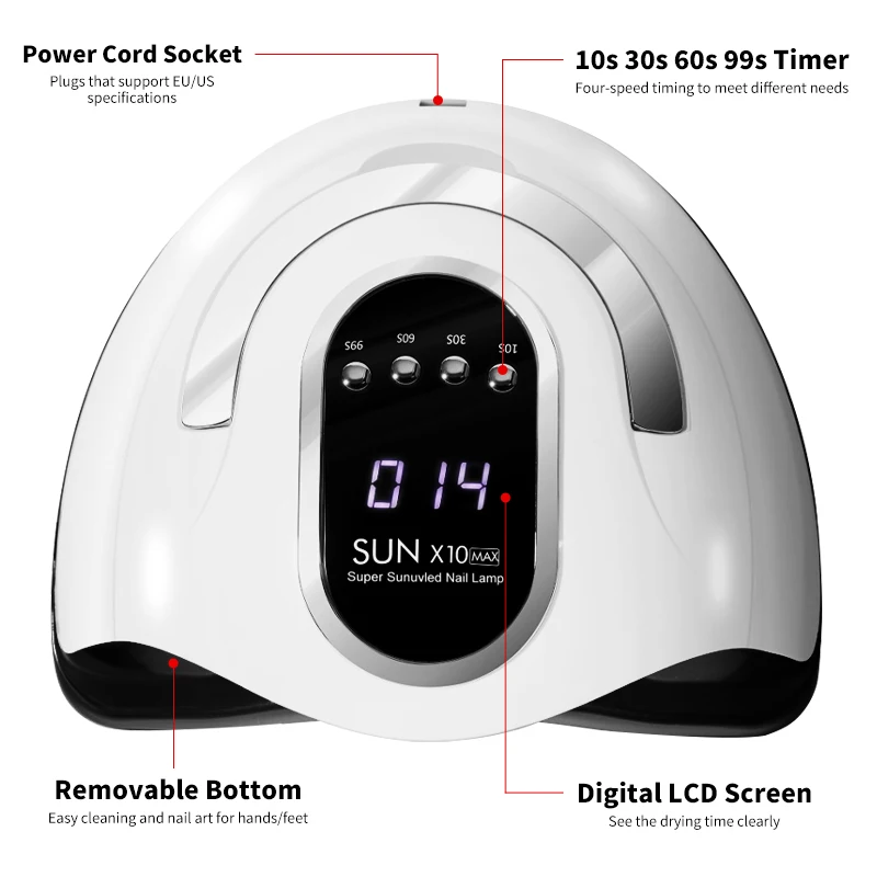 전문가용 45 LED 네일 램프 네일 폴리쉬 젤 경화 네일 드라이어 탈착식 베이스 경화 램프 타이머 센서 내장 네일 살롱 도구