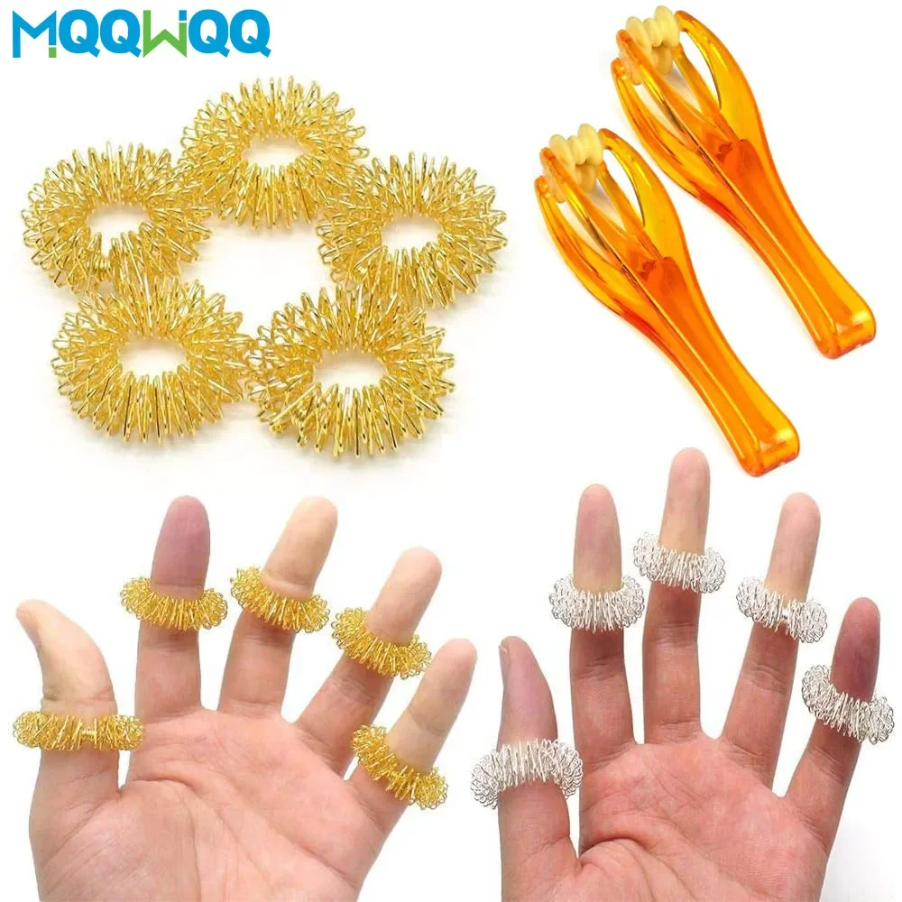 Finger Roller Massager Acupressure Massage Rings Finger Hand Massager for Hand Blood Circulation Massage and Stress Relief