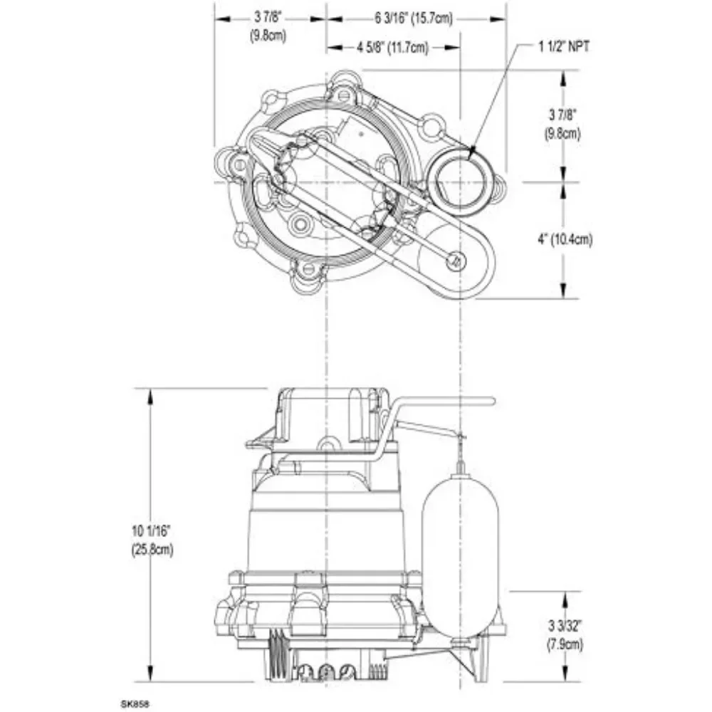 M53 Mighty-mate Submersible Sump Pump, 1/3 Hp