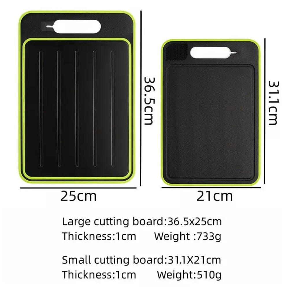 Chopping Board Blocks with Knife Sharpener Double-side Cutting Board Defrosting Thawing Function Kitchen Grinding 4 in 1