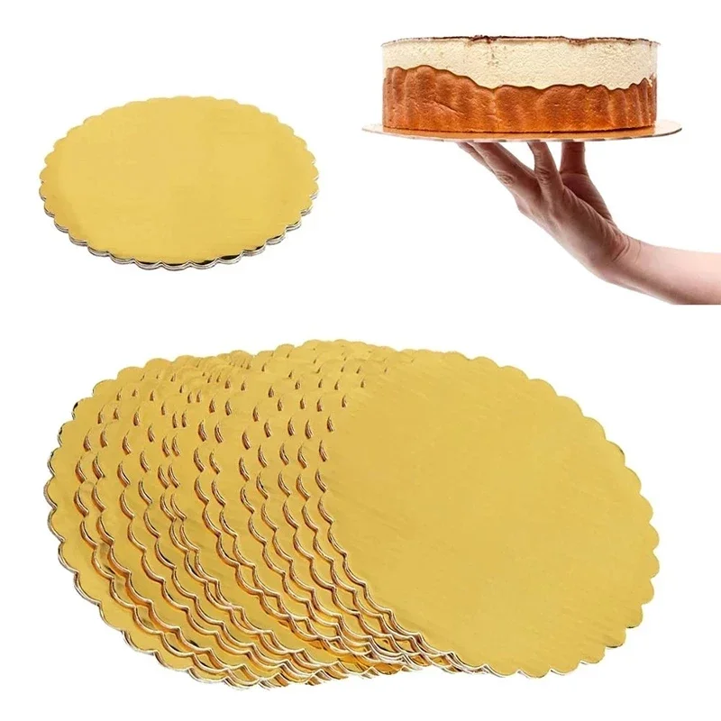 Baking Supplies Cake Tools 5/10PCS Gold Cakeboard Round Disposable Cake Circle Base Boards 8/10/12inch