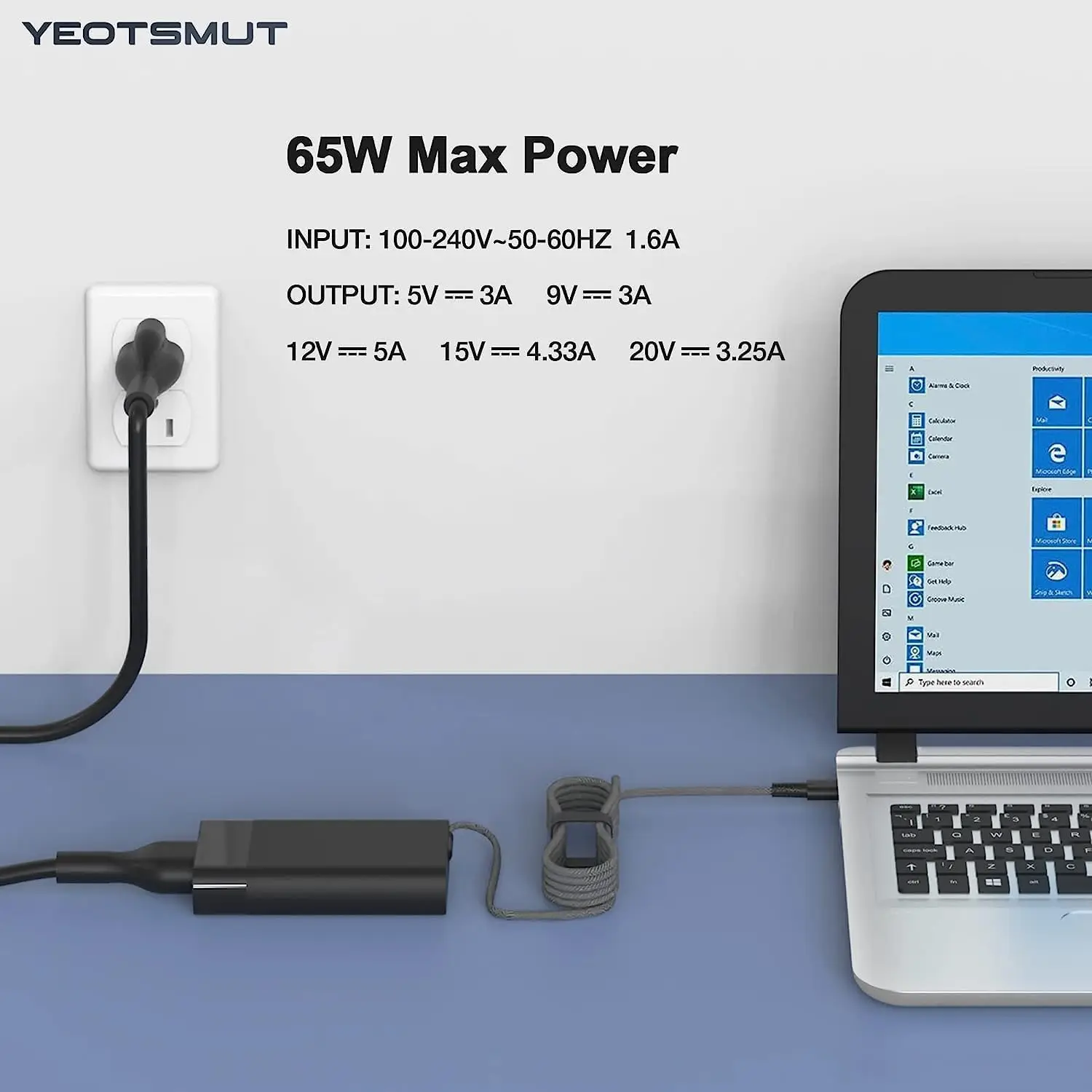 Adaptateur Secteur HP USB-C 65W – EliteBook/Spectre (925740-004, Prise UK)