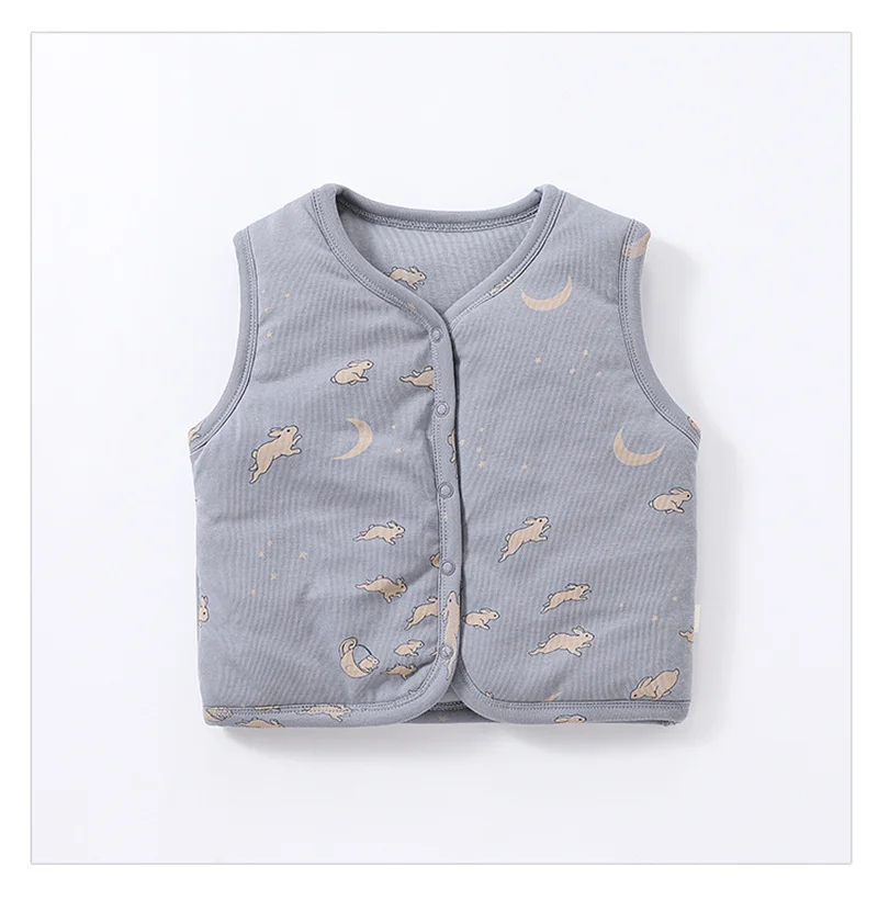 Children's Clothes Thick Printed waistcoat Warm Vest For Baby Boys Girls Double Padded Autumn Winter Waistcoat For Newborns