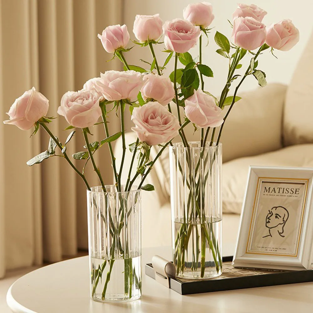 Acrylic Clear Cylinder Flower Vase Unbreakable Hurricane Tall Large Shatterproof Vases For Wedding Centerpieces Hydroponic Decor 2