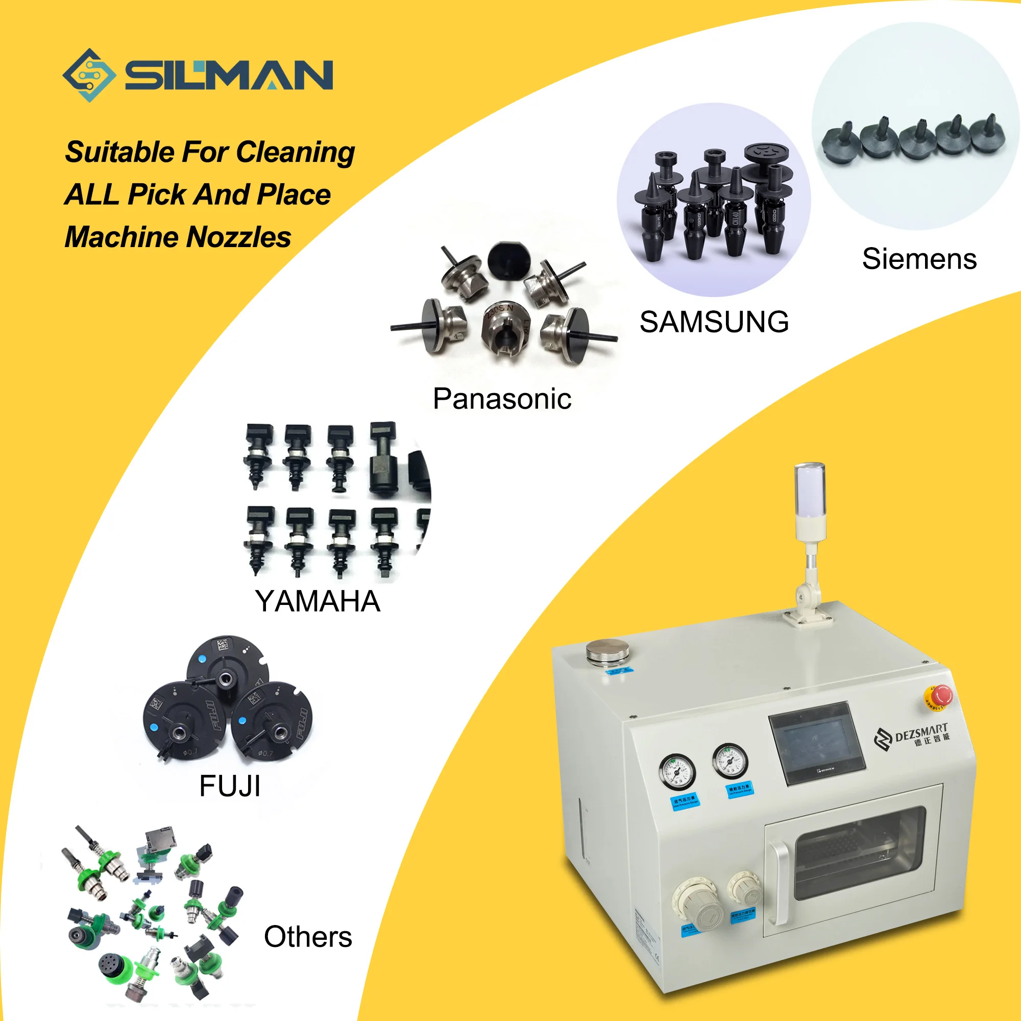 Silman DEZ-C716 Fully Automatic Nozzle Cleaning Machine SMT Noozle Cleaner Cleans The Nozzles Of Various Precision Equipment 6
