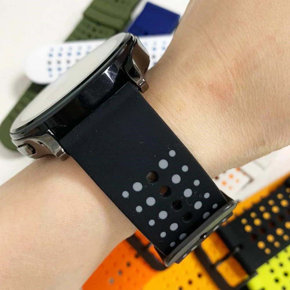Breathable Silicone Strap 22mm Replacement Wristband Bracelet