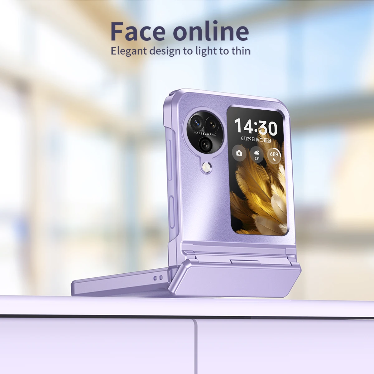 For OPPO Find N3 Flip Case Colorful Solid Color Electroplating All-inclusive Folding Hinge Shockproof Hard Back Case Accessories