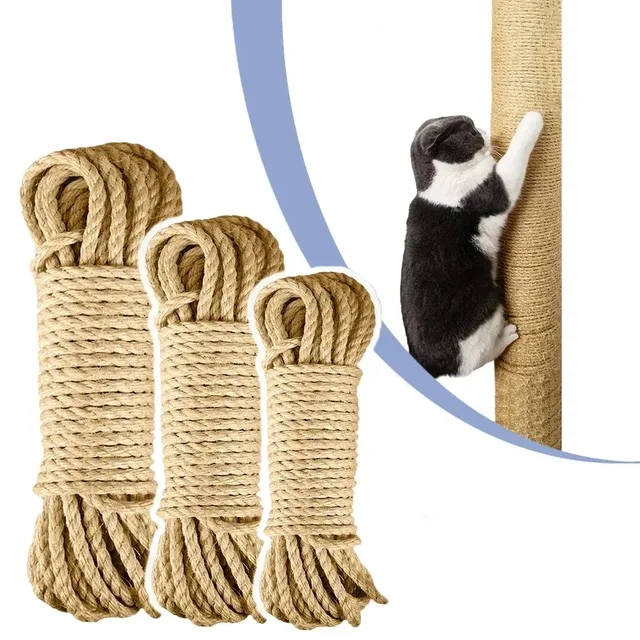 Cat Scratcher Rope DIY Natural Sisal Rope Toy Cats Paw Claw Furniture Protector Cat Tree Tower Climbing Frame Binding Rope 5