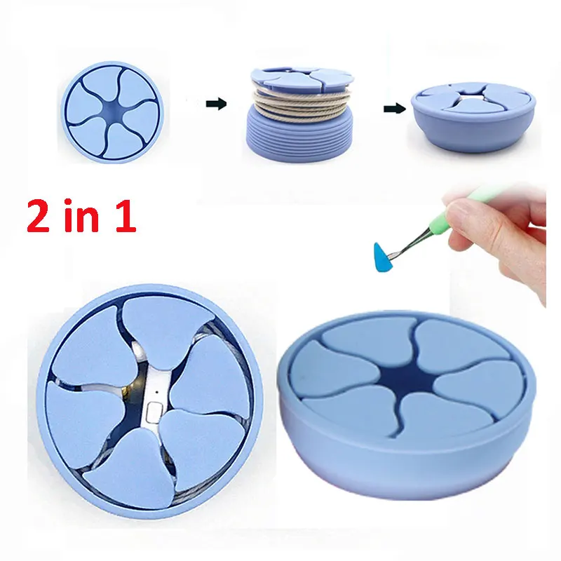 Silicone Storage Box Weeding Scrap Collector Ring Holder Heat Transfer Vinyl Handcraft Container Tool For Card Making Accessries 