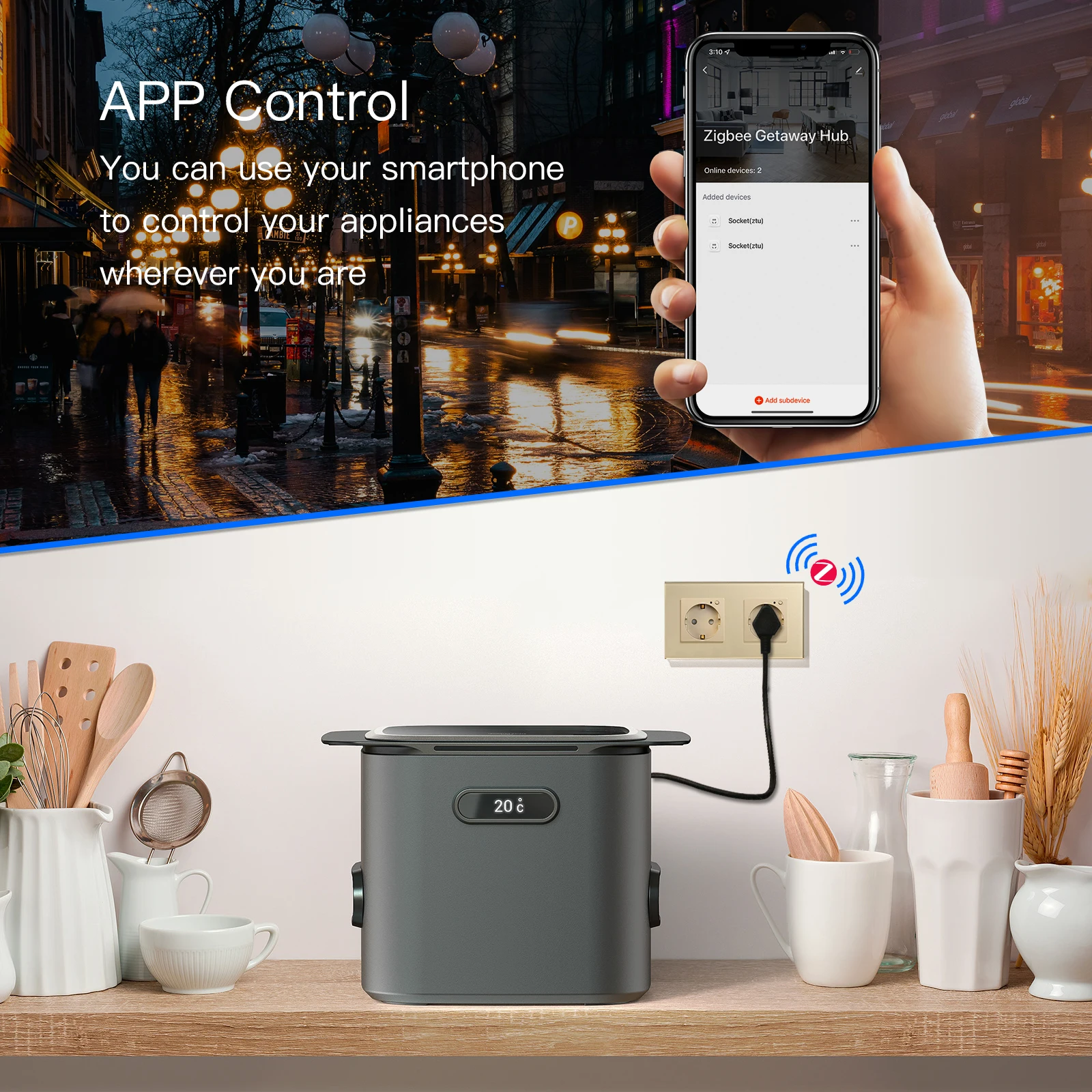 cristal suporte tuya vida inteligente app google alexa 16a 03