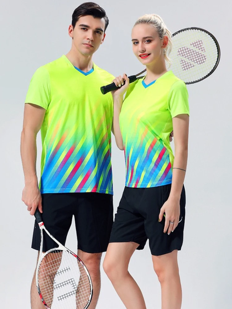 Short Sleeve Badminton T-Shirt Women Tennis Tops Quick Drying Sports Tops Couples Sports Tees Children Badminton Clothing