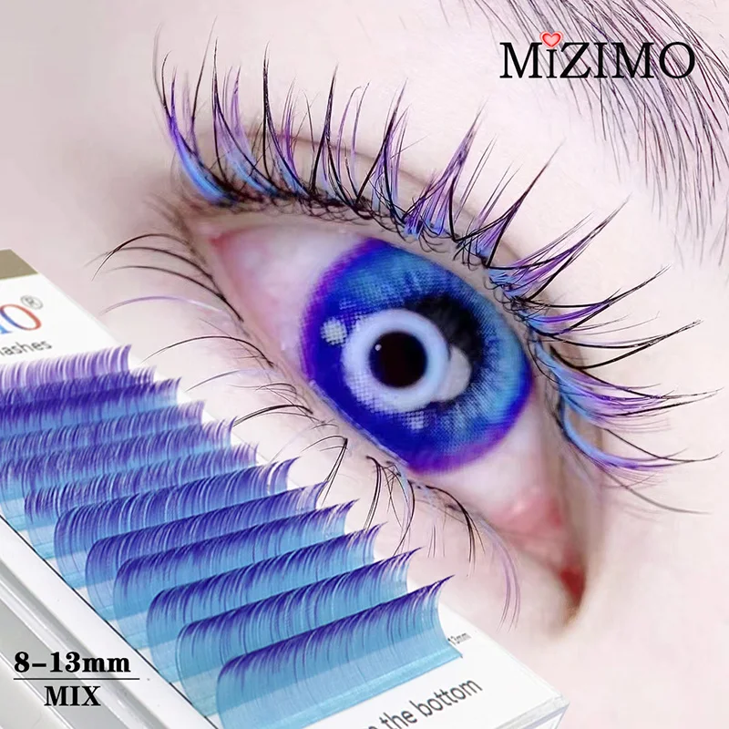 

12 Rows Of Colored False Eyelashes, 2 Colors Of Eyelashes, Exaggerated Natural Soft Makeup Eyelashes With a ball