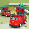 Children's Toy  Electric Fire Duck Ferris Wheel Railcar Car Universal Light Music Track Combined With Fire Truck With Music 1