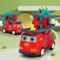 Children's Toy  Electric Fire Duck Ferris Wheel Railcar Car Universal Light Music Track Combined With Fire Truck With Music 1