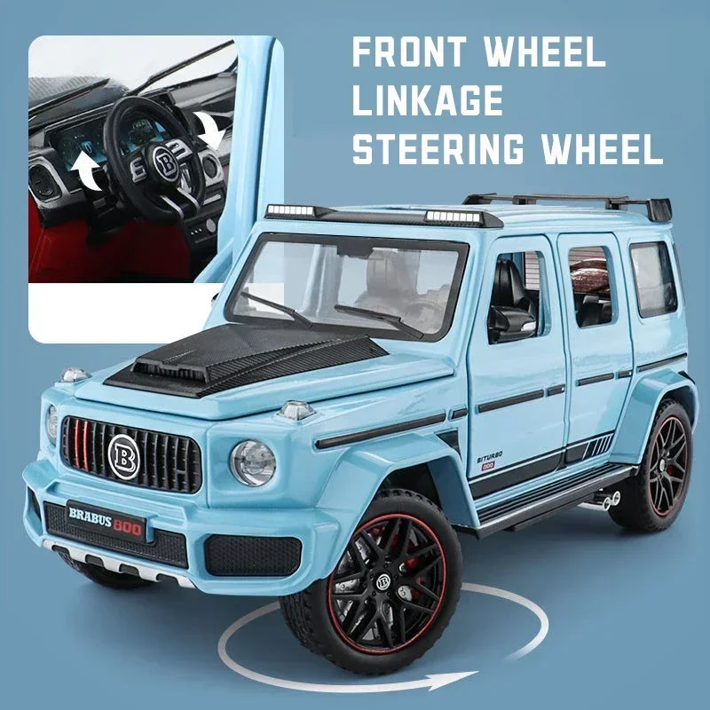 1:24 Mercedes Benz BRABUS G800 High Simulation Diecast Metal Alloy Model car Sound Light Pull Back Collection Kids Toy Gift 3