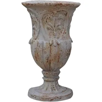 VISIBLE Vintage European Giant Garden Urn Planter, Decorative Cement and Fiber Flower Pot, Make Rust Finished, Wrap Foam Safely 1