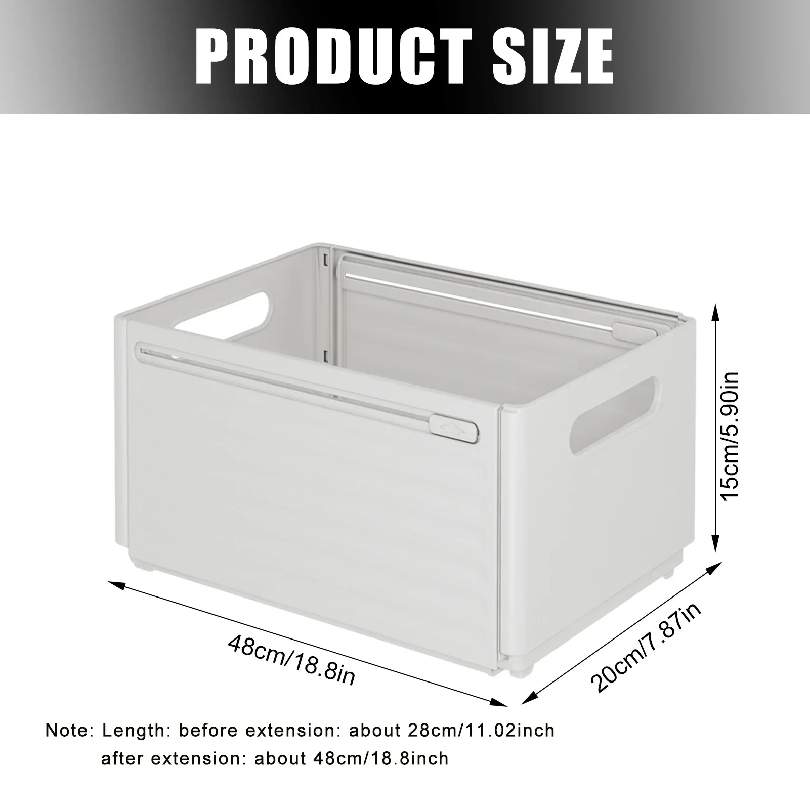 Description Picture 4 of itemDrawer Basket Telescopic Storage Box Slide Organizer Basket Cabinet Kitchen Drawer Container Household Organization Closet