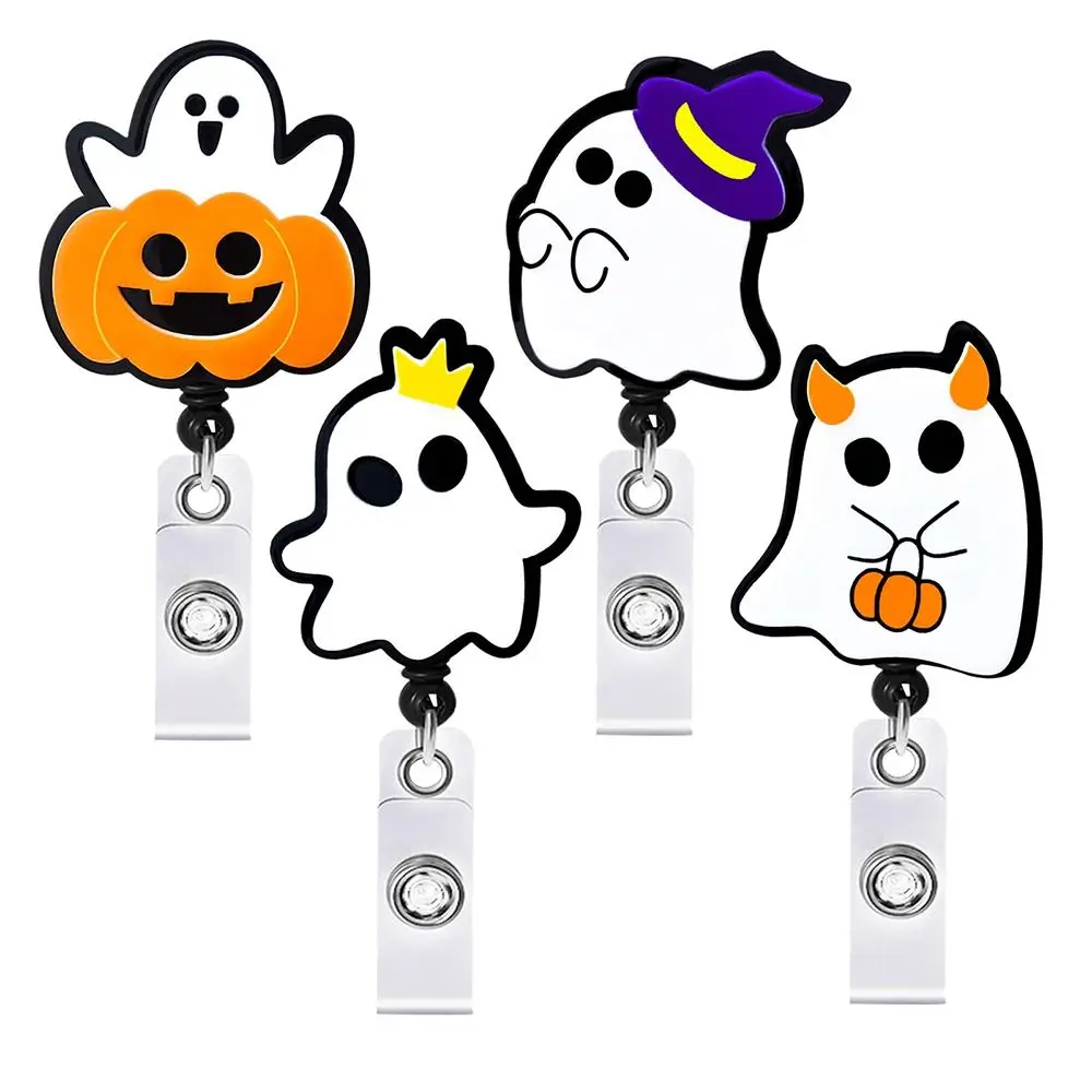 

Acrylic Halloween Badge Reel Accessories Fashion Retractable ID Badge Holder Decorative Pumpkin Badge Reel Home