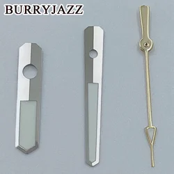 Elegant Silver and Black Watch Hands with Green Luminous Finish (Silver Gold)