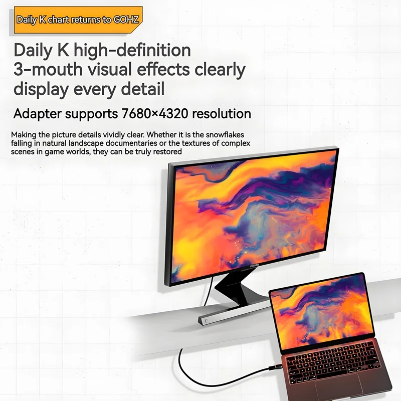 รูปสินค้า อะแดปเตอร์ USB-C ชาร์จเร็ว 8K สำหรับ iPhone และ Macbook