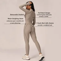 VITALINOVO Womens Running Onesie Athletic Romper Pants Long Sleeve Zip Up Hiking Outfits One Piece Workout Bodycon Jumpsuits - Image 2