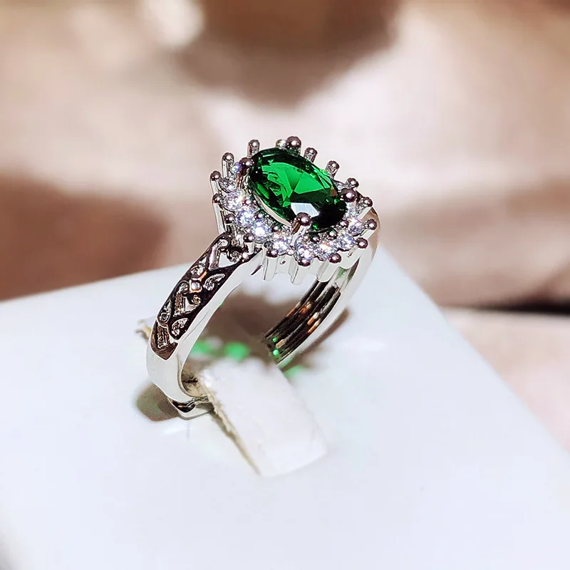 Buy Silver & Green Rings for Women by Ornate Jewels Online | Ajio.com