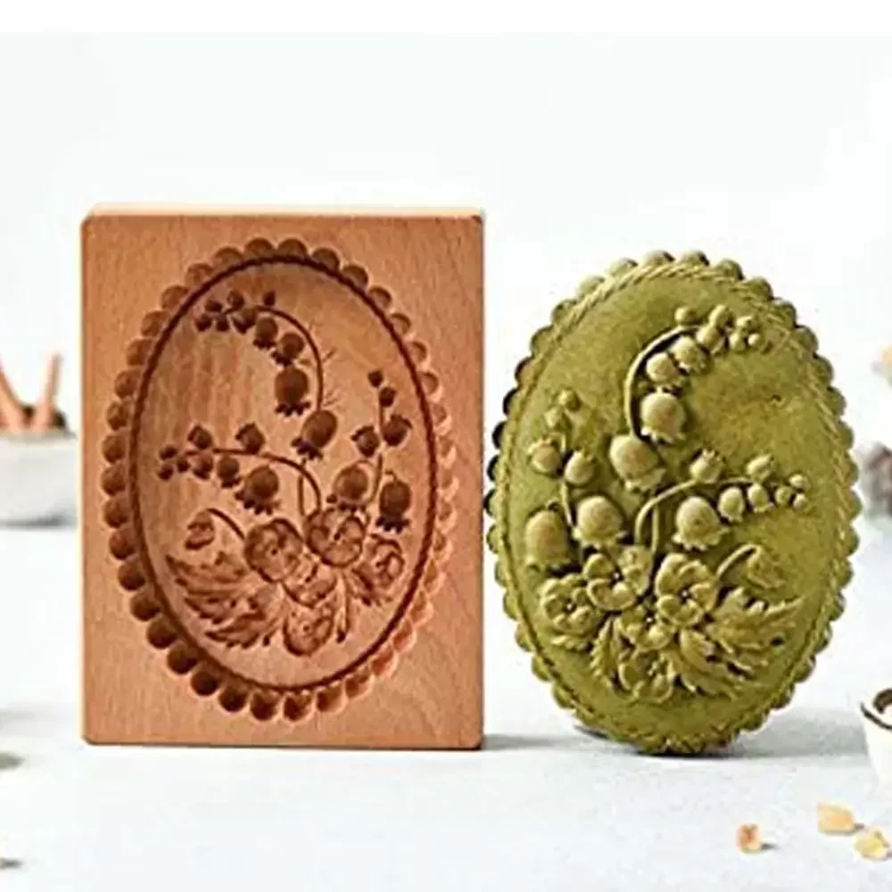 Cookie Cutter Baking Mold Cookie Mould Baking Decorating Tools Pastry Cutter DIY Wooden Shortbread Mold Raspberry Heart Carved Gingerbread Cookie Mold Kitchen Cutter Molds Valentine's Day Easter Party