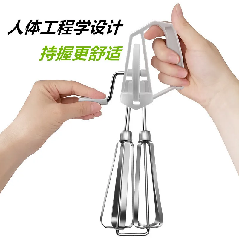 Hand Crank Egg Beater Manual Egg Whisk Milk Frother Blender Cream Butter  Stirring Foam Mixer Kitchen Tools Accessories - AliExpress