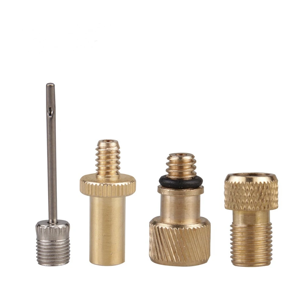 HOES-4 Pack Bicycle Valve Adapter Bicycle Tube Valve Adapter Sv Av Dv Bicycle Pump Ball Pump Needle Inflator Accessories