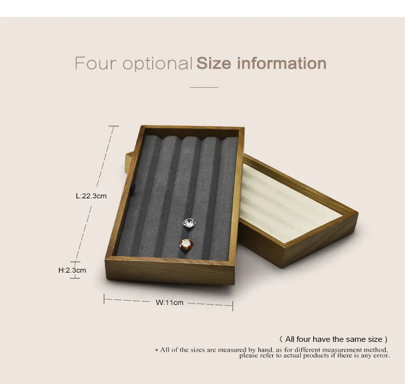 Oirlv Schmuckständer aus Holz, Juwelier-Aufbewahrungsbox mit Mikrofasereinsatz, Anhänger, Kette, Präsentationsständer, Halter, Ring-Organizer – Detail 10