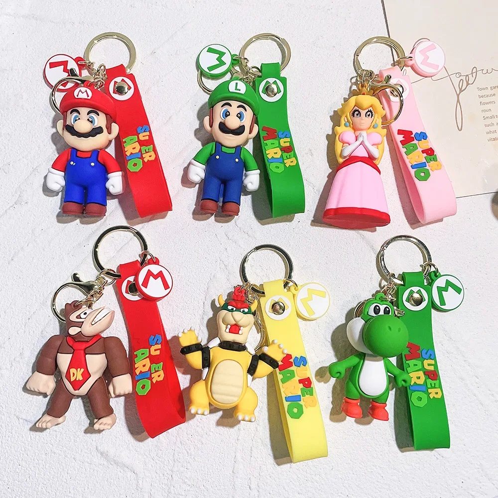thumbnail image 2 of Llavero Super Mario de 22 estilos, Mario Bros, Luigi, Toad, Yoshi, Bowser, figura de acción, modelo de PVC, bolsa de dibujos animados, muñeco colgante, juguetes de regalo, 2 of 5