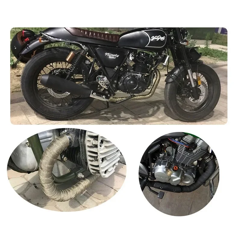 1.5M Car Exhaust Wrap Roll Fiberglass Heat Shield Exhaust Header Pipe Heat Wrap Tape Thermal Protection Car Accessories fiberglass insulation tape