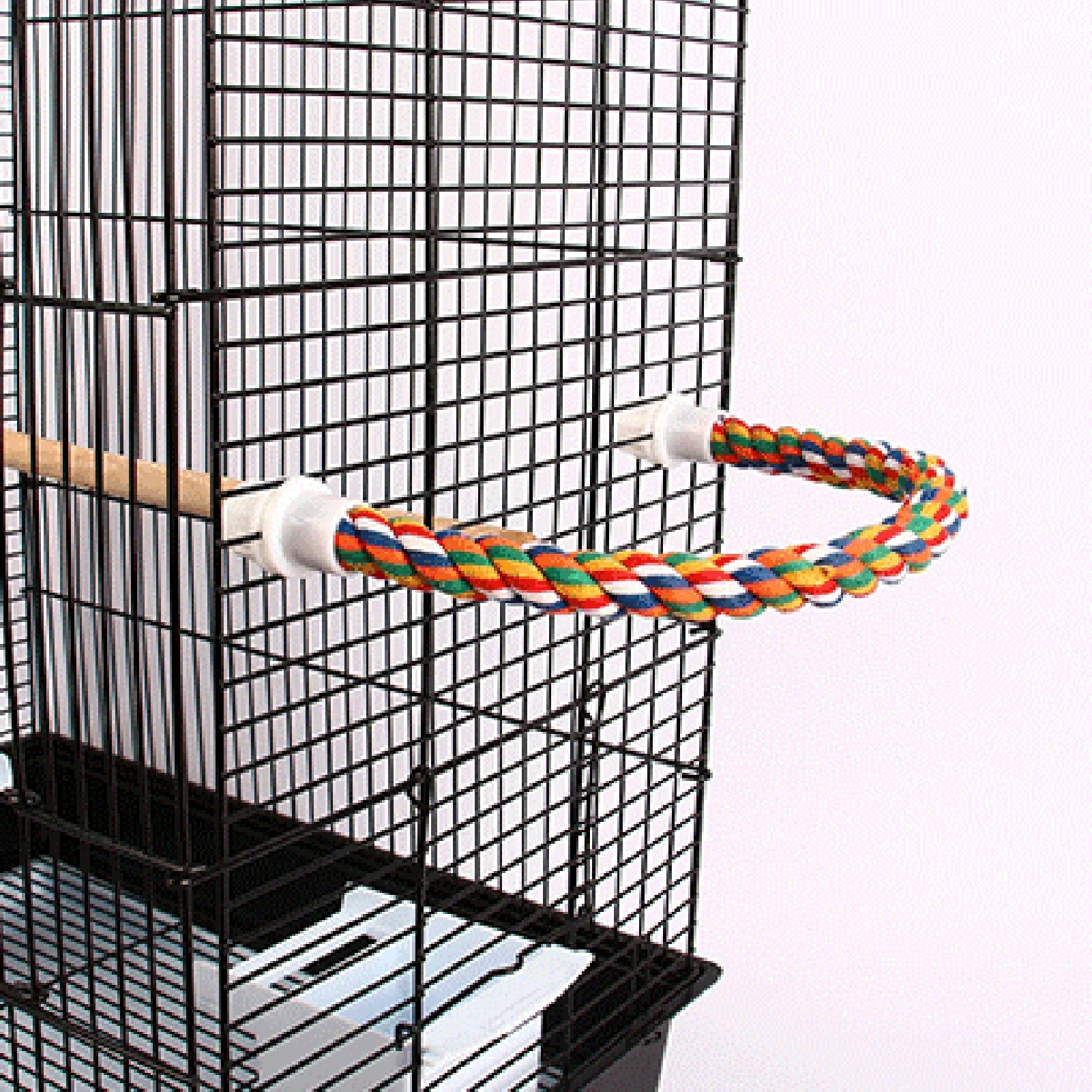 Parrot Toy Bird Toy for Bird Bite Multi-color Standing Woven Rope Chew Bendable Perches